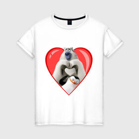 Женская футболка хлопок с принтом Пингвины Мадагаскара в Екатеринбурге, 100% хлопок | прямой крой, круглый вырез горловины, длина до линии бедер, слегка спущенное плечо | мадагаскар | медведь | мультик | пингвины