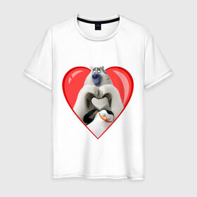 Мужская футболка хлопок с принтом Пингвины Мадагаскара в Екатеринбурге, 100% хлопок | прямой крой, круглый вырез горловины, длина до линии бедер, слегка спущенное плечо. | мадагаскар | медведь | мультик | пингвины