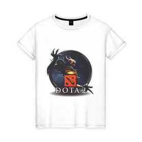 Женская футболка хлопок с принтом Shadow Fiend Dota 2 в Екатеринбурге, 100% хлопок | прямой крой, круглый вырез горловины, длина до линии бедер, слегка спущенное плечо | dota | dota2 | shadow fiend | дота | дота2