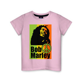 Детская футболка хлопок с принтом Bob Marley в Екатеринбурге, 100% хлопок | круглый вырез горловины, полуприлегающий силуэт, длина до линии бедер | bob marley | боб марли