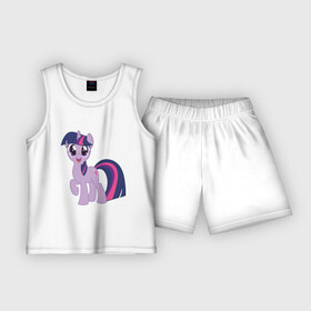 Детская пижама с шортами хлопок с принтом Пони Сумеречная Искорка в Екатеринбурге,  |  | my little pony | искорка | мой маленький пони | пони | сумеречная