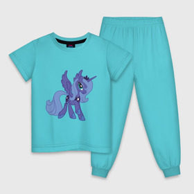 Детская пижама хлопок с принтом Принцесса Луна в Екатеринбурге, 100% хлопок |  брюки и футболка прямого кроя, без карманов, на брюках мягкая резинка на поясе и по низу штанин
 | Тематика изображения на принте: my little pony | луна | мой маленький пони | пони