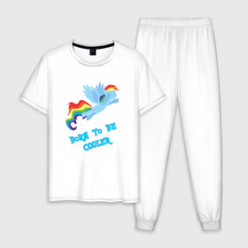 Мужская пижама хлопок с принтом Rainbow Dash в Екатеринбурге, 100% хлопок | брюки и футболка прямого кроя, без карманов, на брюках мягкая резинка на поясе и по низу штанин
 | 