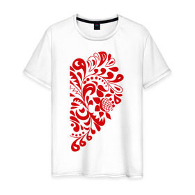 Мужская футболка хлопок с принтом Половинка сердца в Екатеринбурге, 100% хлопок | прямой крой, круглый вырез горловины, длина до линии бедер, слегка спущенное плечо. | день святого валентина | любовь | сердце | символ | узоры | цветы