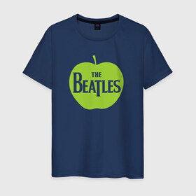 Мужская футболка хлопок с принтом Beatles apple в Екатеринбурге, 100% хлопок | прямой крой, круглый вырез горловины, длина до линии бедер, слегка спущенное плечо. | Тематика изображения на принте: 