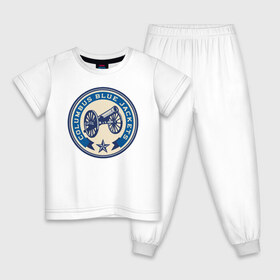 Детская пижама хлопок с принтом Columbus Blue Jackets в Екатеринбурге, 100% хлопок |  брюки и футболка прямого кроя, без карманов, на брюках мягкая резинка на поясе и по низу штанин
 | 