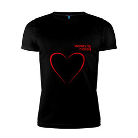 Мужская футболка премиум с принтом Формула любви в Екатеринбурге, 92% хлопок, 8% лайкра | приталенный силуэт, круглый вырез ворота, длина до линии бедра, короткий рукав | алгебра | график | любовь | математика | формула