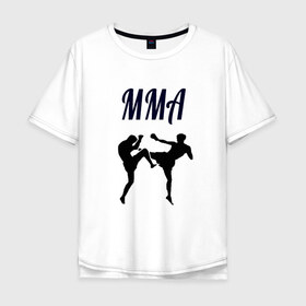 Мужская футболка хлопок Oversize с принтом Мма (бои без правил) в Екатеринбурге, 100% хлопок | свободный крой, круглый ворот, “спинка” длиннее передней части | 