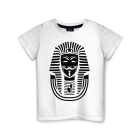 Детская футболка хлопок с принтом Swag anonymous of Egypt в Екатеринбурге, 100% хлопок | круглый вырез горловины, полуприлегающий силуэт, длина до линии бедер | swag | v | vendetta | анонимус | ви | сваг | свег | свэг | фараон