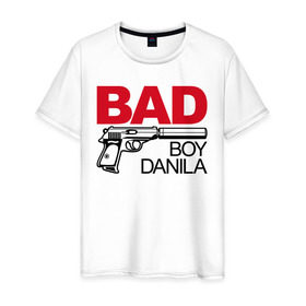 Мужская футболка хлопок с принтом Данила, плохой, парень в Екатеринбурге, 100% хлопок | прямой крой, круглый вырез горловины, длина до линии бедер, слегка спущенное плечо. | 