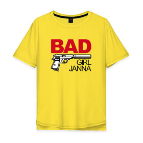 Мужская футболка хлопок Oversize с принтом Жанна, плохая, девочка в Екатеринбурге, 100% хлопок | свободный крой, круглый ворот, “спинка” длиннее передней части | 