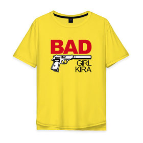 Мужская футболка хлопок Oversize с принтом Кира, плохая, девочка в Екатеринбурге, 100% хлопок | свободный крой, круглый ворот, “спинка” длиннее передней части | Тематика изображения на принте: 