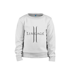 Детский свитшот хлопок с принтом Lineage logo в Екатеринбурге, 100% хлопок | круглый вырез горловины, эластичные манжеты, пояс и воротник | lineage | logo | игра | логотип