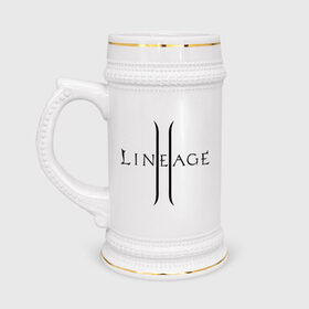 Кружка пивная с принтом Lineage logo в Екатеринбурге,  керамика (Материал выдерживает высокую температуру, стоит избегать резкого перепада температур) |  объем 630 мл | Тематика изображения на принте: lineage | logo | игра | логотип