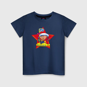 Детская футболка хлопок с принтом Медведь на подводной лодке в Екатеринбурге, 100% хлопок | круглый вырез горловины, полуприлегающий силуэт, длина до линии бедер | Тематика изображения на принте: 