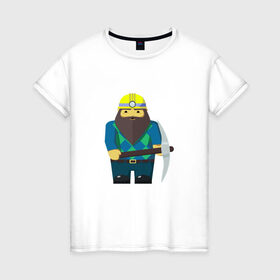 Женская футболка хлопок с принтом маркшейдер в Екатеринбурге, 100% хлопок | прямой крой, круглый вырез горловины, длина до линии бедер, слегка спущенное плечо | 
