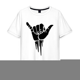 Мужская футболка хлопок Oversize с принтом Жест рукой в Екатеринбурге, 100% хлопок | свободный крой, круглый ворот, “спинка” длиннее передней части | жест | рука