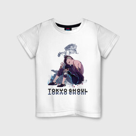 Детская футболка хлопок с принтом Tokyo Ghoul Uta в Екатеринбурге, 100% хлопок | круглый вырез горловины, полуприлегающий силуэт, длина до линии бедер | anime | blood | monster | tokyo | аниме | гуль | канеки | риза | тока | токийский гуль | ута