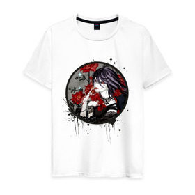 Мужская футболка хлопок с принтом Риза в Екатеринбурге, 100% хлопок | прямой крой, круглый вырез горловины, длина до линии бедер, слегка спущенное плечо. | tokyo ghoul | токийский гуль