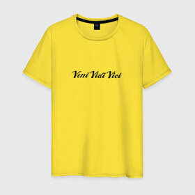 Мужская футболка хлопок с принтом Veni Vidi Vici в Екатеринбурге, 100% хлопок | прямой крой, круглый вырез горловины, длина до линии бедер, слегка спущенное плечо. | zyzz | азиз | зиз