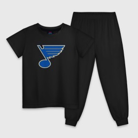 Детская пижама хлопок с принтом St. Louis Blues в Екатеринбурге, 100% хлопок |  брюки и футболка прямого кроя, без карманов, на брюках мягкая резинка на поясе и по низу штанин
 | st. louis blues tarasenko | нхл