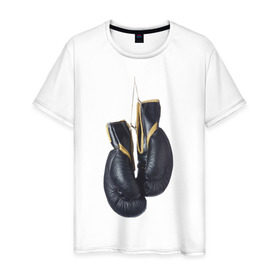 Мужская футболка хлопок с принтом Перчатки в Екатеринбурге, 100% хлопок | прямой крой, круглый вырез горловины, длина до линии бедер, слегка спущенное плечо. | 