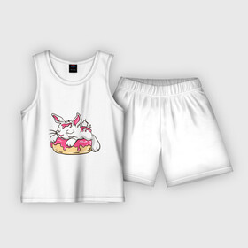 Детская пижама с шортами хлопок с принтом Зайка в Екатеринбурге,  |  | бублик | зайка | заяц | кролик | милаха | пончик