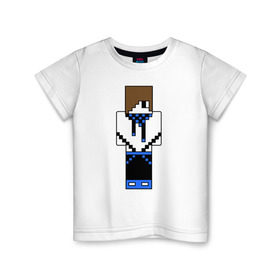 Детская футболка хлопок с принтом Лололошка майнкрафт в Екатеринбурге, 100% хлопок | круглый вырез горловины, полуприлегающий силуэт, длина до линии бедер | лололошка