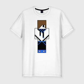 Мужская футболка премиум с принтом Лололошка майнкрафт в Екатеринбурге, 92% хлопок, 8% лайкра | приталенный силуэт, круглый вырез ворота, длина до линии бедра, короткий рукав | лололошка
