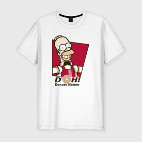 Мужская футболка премиум с принтом Doh в Екатеринбурге, 92% хлопок, 8% лайкра | приталенный силуэт, круглый вырез ворота, длина до линии бедра, короткий рукав | gomer | homer | симпсонs | симпсоны