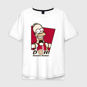 Мужская футболка хлопок Oversize с принтом Doh в Екатеринбурге, 100% хлопок | свободный крой, круглый ворот, “спинка” длиннее передней части | gomer | homer | симпсонs | симпсоны