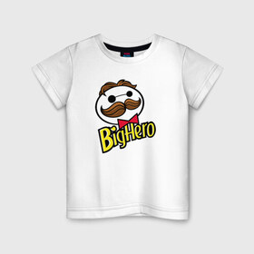Детская футболка хлопок с принтом Big Hero в Екатеринбурге, 100% хлопок | круглый вырез горловины, полуприлегающий силуэт, длина до линии бедер | Тематика изображения на принте: baymax | антибрэнд | бэймакc | чипсы