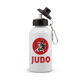 Бутылка спортивная с принтом Judo в Екатеринбурге, металл | емкость — 500 мл, в комплекте две пластиковые крышки и карабин для крепления | дзюдо