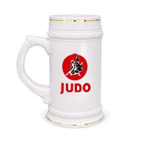 Кружка пивная с принтом Judo в Екатеринбурге,  керамика (Материал выдерживает высокую температуру, стоит избегать резкого перепада температур) |  объем 630 мл | дзюдо