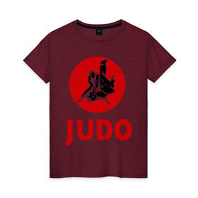 Женская футболка хлопок с принтом Judo в Екатеринбурге, 100% хлопок | прямой крой, круглый вырез горловины, длина до линии бедер, слегка спущенное плечо | дзюдо