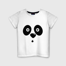 Детская футболка хлопок с принтом Мордочка панды в Екатеринбурге, 100% хлопок | круглый вырез горловины, полуприлегающий силуэт, длина до линии бедер | панда