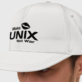 Кепка снепбек с прямым козырьком с принтом Make unix, not war в Екатеринбурге, хлопок 100% |  | make | unix | юникс