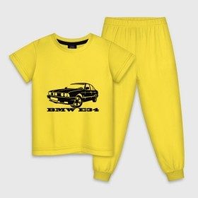 Детская пижама хлопок с принтом BMW e34 5 series в Екатеринбурге, 100% хлопок |  брюки и футболка прямого кроя, без карманов, на брюках мягкая резинка на поясе и по низу штанин
 | Тематика изображения на принте: bmw | e34 | бмв