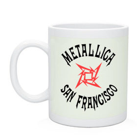 Кружка с принтом Metallica (San Francisco) в Екатеринбурге, керамика | объем — 330 мл, диаметр — 80 мм. Принт наносится на бока кружки, можно сделать два разных изображения | metallica | san francisco