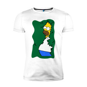 Мужская футболка премиум с принтом Homer mem в Екатеринбурге, 92% хлопок, 8% лайкра | приталенный силуэт, круглый вырез ворота, длина до линии бедра, короткий рукав | 