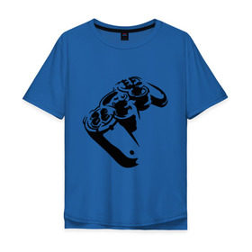Мужская футболка хлопок Oversize с принтом Геймпад (Джойстик) в Екатеринбурге, 100% хлопок | свободный крой, круглый ворот, “спинка” длиннее передней части | Тематика изображения на принте: джойстик