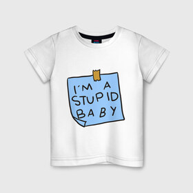 Детская футболка хлопок с принтом MAGGY SIMPSON NOTE в Екатеринбурге, 100% хлопок | круглый вырез горловины, полуприлегающий силуэт, длина до линии бедер | 