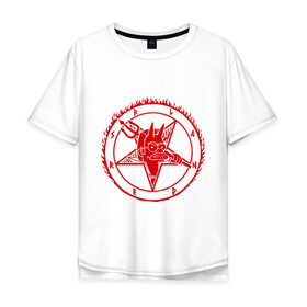 Мужская футболка хлопок Oversize с принтом Фландерс в Екатеринбурге, 100% хлопок | свободный крой, круглый ворот, “спинка” длиннее передней части | пентаграмма