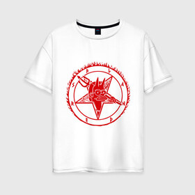 Женская футболка хлопок Oversize с принтом Фландерс в Екатеринбурге, 100% хлопок | свободный крой, круглый ворот, спущенный рукав, длина до линии бедер
 | пентаграмма