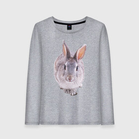 Женский лонгслив хлопок с принтом Кролик в Екатеринбурге, 100% хлопок |  | заяц | кролик | крольчёнок | крольчишка