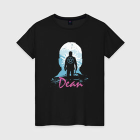 Женская футболка хлопок с принтом Supernatural - Dean в Екатеринбурге, 100% хлопок | прямой крой, круглый вырез горловины, длина до линии бедер, слегка спущенное плечо | 