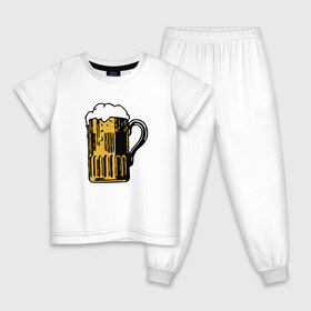 Детская пижама хлопок с принтом Пивко в Екатеринбурге, 100% хлопок |  брюки и футболка прямого кроя, без карманов, на брюках мягкая резинка на поясе и по низу штанин
 | Тематика изображения на принте: кружка