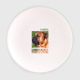 Тарелка с принтом Бульмастиф в Екатеринбурге, фарфор | диаметр - 210 мм
диаметр для нанесения принта - 120 мм | drug | бульмастиф | порода | собака