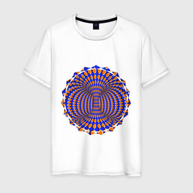 Мужская футболка хлопок с принтом Оптическая иллюзия в Екатеринбурге, 100% хлопок | прямой крой, круглый вырез горловины, длина до линии бедер, слегка спущенное плечо. | восприятие | иллюзия | оптическая иллюзия
