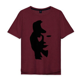 Мужская футболка хлопок Oversize с принтом саксофонист или девушка в Екатеринбурге, 100% хлопок | свободный крой, круглый ворот, “спинка” длиннее передней части | восприятие | девушка | иллюзия | оптическая иллюзия | саксофонист